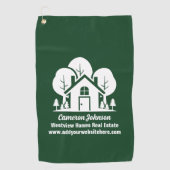 Custom Green Forest House Real Estate Company ゴルフタオル (正面)