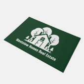 Custom Green Forest House Real Estate Company ドアマット (アングル)