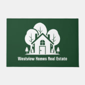 Custom Green Forest House Real Estate Company ドアマット (正面)