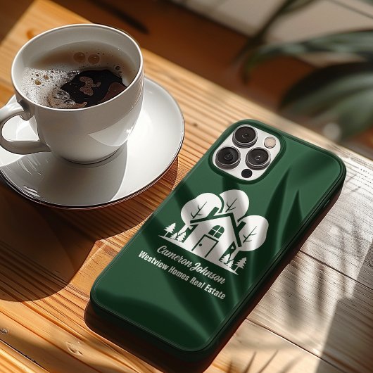 Custom Green Forest House Real Estate Company Case-Mate iPhoneケース