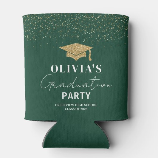 Custom Green Graduation Party 缶クーラー (裏面)