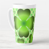 Custom Green Lucky Clover Pattern Gift カフェラテマグ (左アングル)