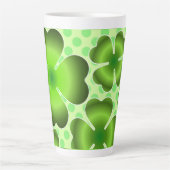 Custom Green Lucky Clover Pattern Gift カフェラテマグ (正面)