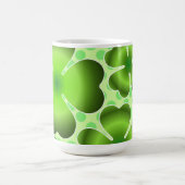Custom Green Lucky Clover Pattern Gift コーヒーマグカップ (中央)