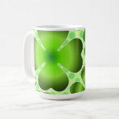 Custom Green Lucky Clover Pattern Gift コーヒーマグカップ (正面左)
