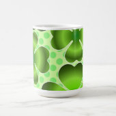 Custom Green Lucky Clover Pattern Gift コーヒーマグカップ (中央)