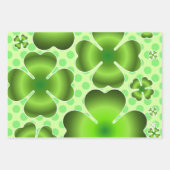 Custom Green Lucky Clover Pattern Gift ラッピングペーパーシート (正面3)