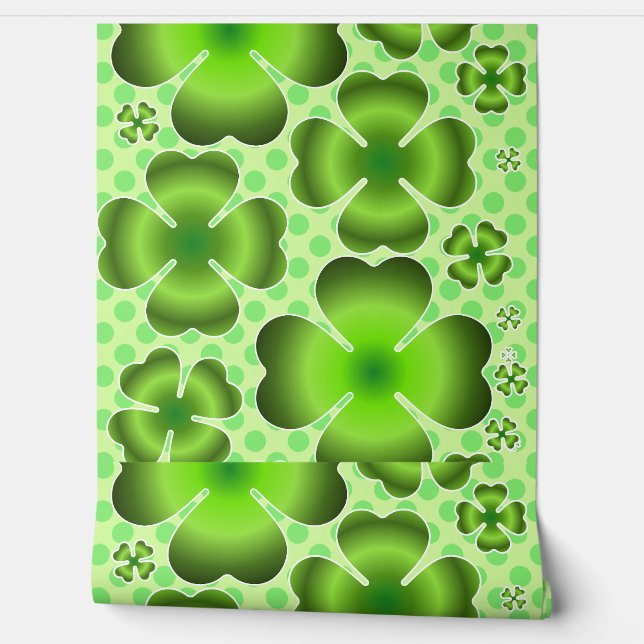 Custom Green Lucky Clover Pattern Gift 壁紙 (ほどく)