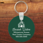 Custom Green Real Estate Company House Realtor キーホルダー (正面)