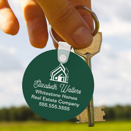 Custom Green Real Estate Company House Realtor キーホルダー