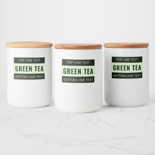 Custom Green Tea Container Label for Kitchen Stora フードラベル (ボトル)