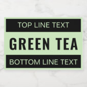 Custom Green Tea Container Label for Kitchen Stora フードラベル (シングルラベル)