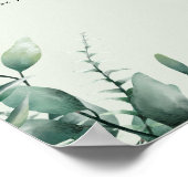 Custom green watercolor wedding seating chart ポスター (角)