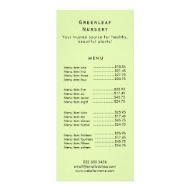 Custom Greenleaf Nursery Branding  ラックカード