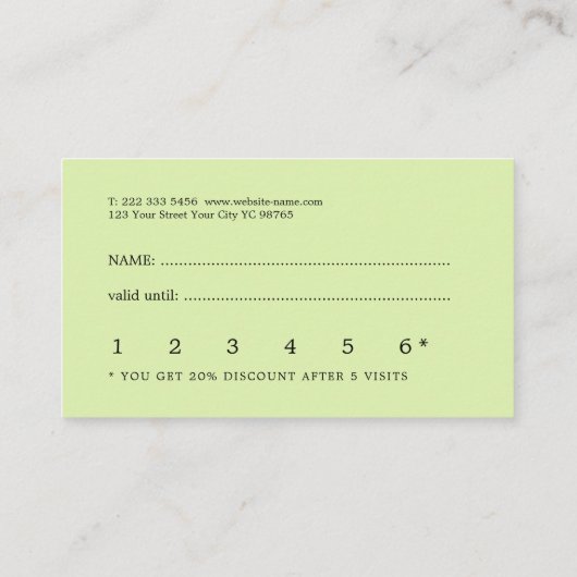 Custom Greenleaf Nursery Branding  ロイヤリティカード (裏面)