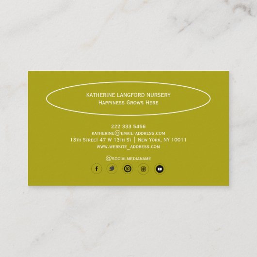 Custom Greenleaf Nursery Branding  名刺 (裏面)