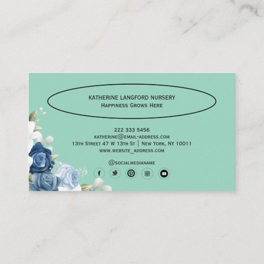 Custom Greenleaf Nursery Branding  名刺 (裏面)