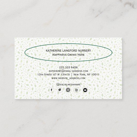 Custom Greenleaf Nursery Branding  名刺 (裏面)
