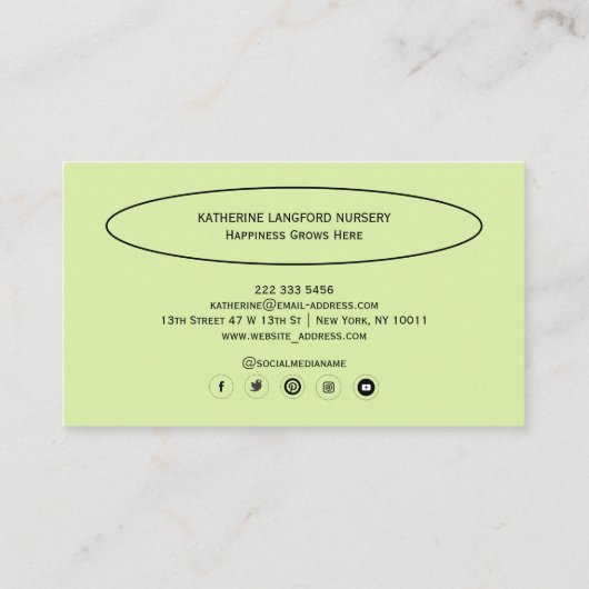 Custom Greenleaf Nursery Branding  名刺 (裏面)