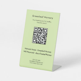 Custom Greenleaf Nursery Branding WiFi 台座サイン
