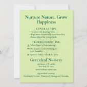 Custom Greenleaf Nursery plant care instruction (裏面)