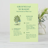 Custom Greenleaf Nursery plant care instruction (スタンド正面)