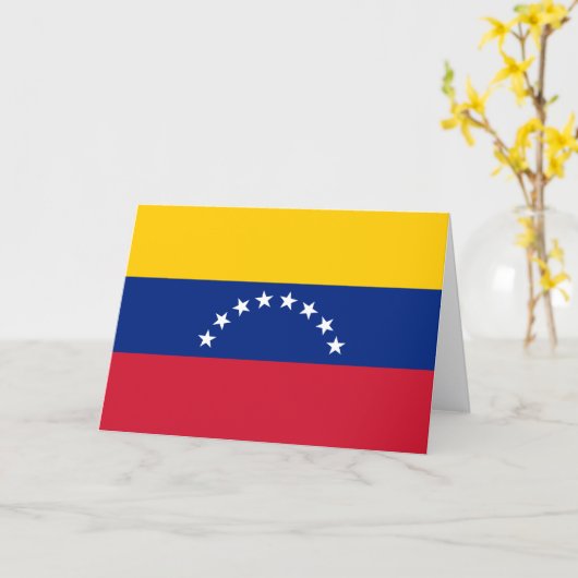 Custom greeting card with flag of Venezuela カード (黄色い花)