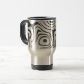 Custom Grey Abstract Swirly Pattern Personalised トラベルマグ (正面左)