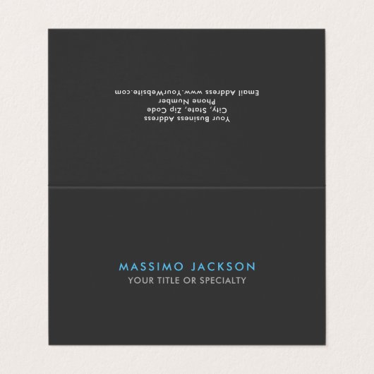 Custom Grey Blue Trendy Standard Minimalist 名刺 (外部フラット)