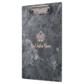 Custom Grey Marbel Nail Salon Clipboard with Logo  クリップボード (左)