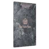 Custom Grey Marbel Nail Salon Clipboard with Logo  クリップボード (右)