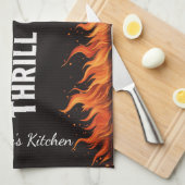 Custom Grill Master Thrill Caster BBQ Fire Dad Nam キッチンタオル (四つ折り)