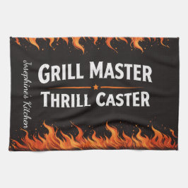 Custom Grill Master Thrill Caster BBQ Fire Dad Nam キッチンタオル