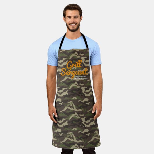 Custom Grill Sergeant Camo Apron エプロン (着用した状態)