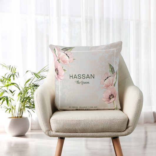 Custom Groom Wedding Throw Pillow - Cushion クッション