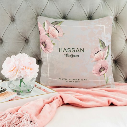 Custom Groom Wedding Throw Pillow - Cushion クッション