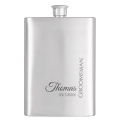 Custom Groomsman Best Man Wedding Monogram フラスク (正面)