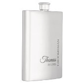 Custom Groomsman Best Man Wedding Monogram フラスク (右)