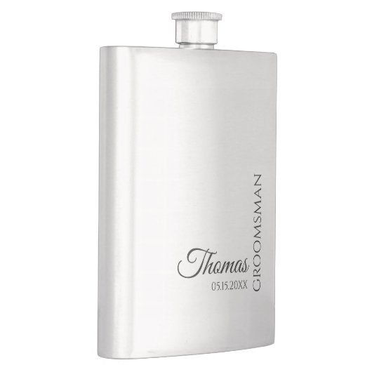 Custom Groomsman Best Man Wedding Monogram フラスク (右)