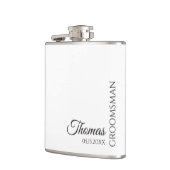 Custom Groomsman Best Man Wedding Monogram フラスク (左)