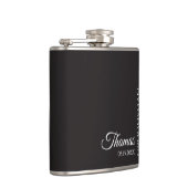 Custom Groomsman Best Man Wedding Monogram Black  フラスク (右)