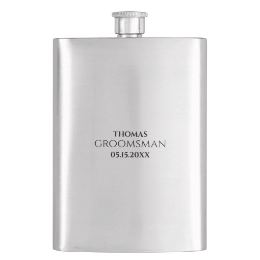 Custom Groomsman Best Man Wedding Monogram Gift フラスク (正面)