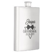 Custom Groomsman Name Bow Tie Wedding Party Gift フラスク (右)