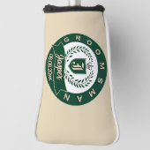 Custom Groomsman Name Laurel Wreath Wedding ゴルフヘッドカバー (回転90)