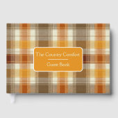 Custom Guest Book Gingham Style Vacation Rentals ゲストブック (正面)