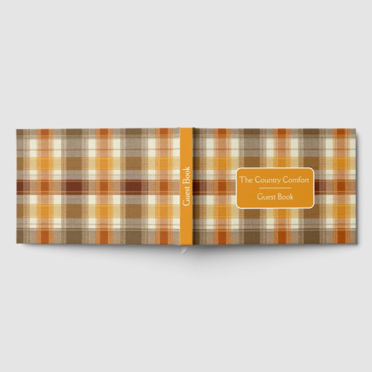Custom Guest Book Gingham Style Vacation Rentals ゲストブック (全面)
