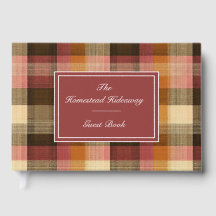 Custom Guest Book Gingham Style Vacation Rentals
