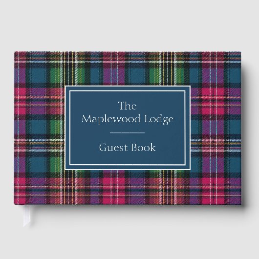 Custom Guest Book Gingham Style Vacation Rentals ゲストブック (正面)