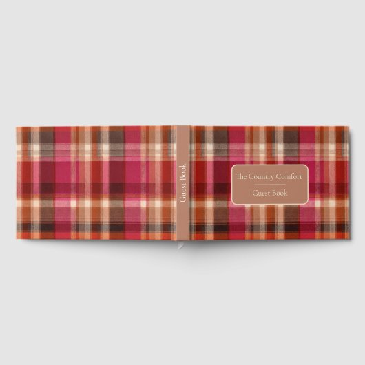 Custom Guest Book Gingham Style Vacation Rentals ゲストブック (全面)