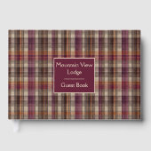 Custom Guest Book Gingham Style Vacation Rentals ゲストブック (正面)